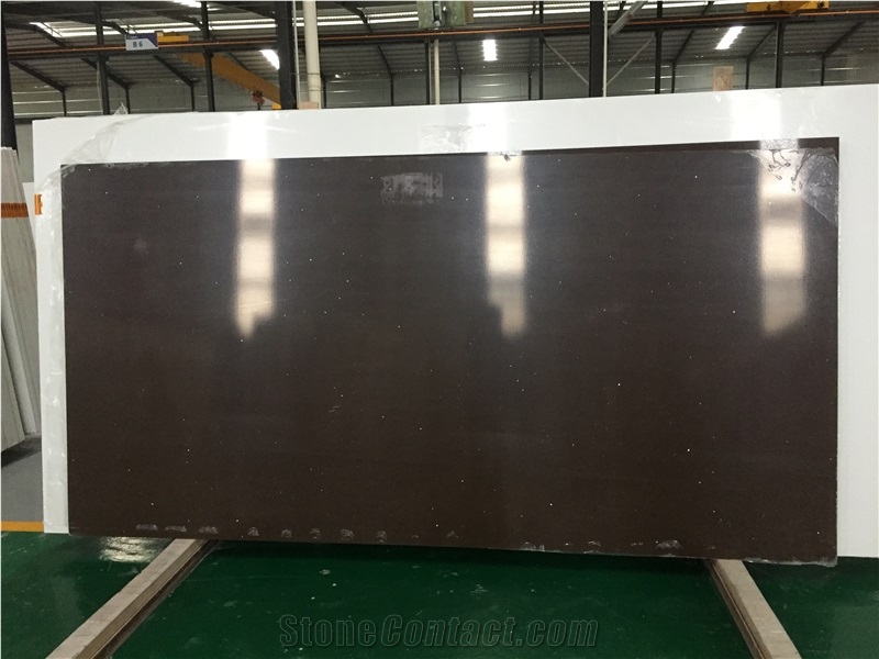 Galaxy Artificial Stone Quartz in Brown More Durable Than Granite