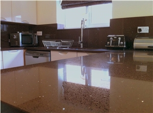 Galaxy Artificial Stone Quartz in Brown More Durable Than Granite