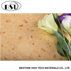 Yellow Artificial Quartz Stone with Veins