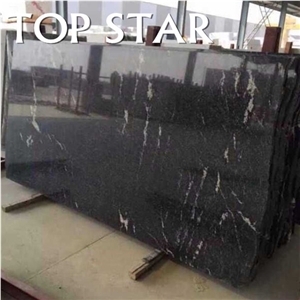 Jet Mist Black Granite Slab,Silver Black Granite Big Slab,Snow Gray Granite Tile,River Black Via Lactea Granite Flooring Tile