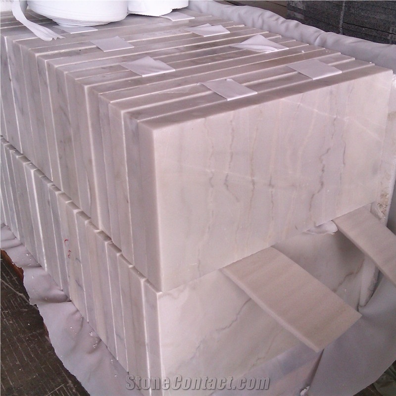 Polished and Honed 30x60cm(12”X24”) China Bianco Carrara White Marble Flooring Tile,Guangxi White Marble Outdoor Tile,China White Marble Cut to Size