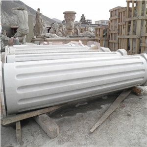 Polished White Marble Hollow Column,White Marble Roman Columns,Stone Fluted Columns, Marble Corinthian Columns, Marble Roman Pillar