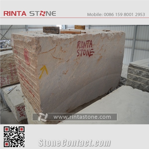 California Yellow Santa Cecilia Fiorito Amarelo Granite Quarry Blocks