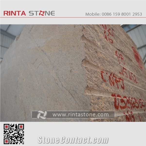 California Yellow Santa Cecilia Fiorito Amarelo Granite Quarry Blocks