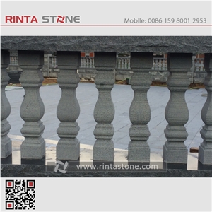 G654 Sesame Black China Impala Gray Carved Balustrade, Railing