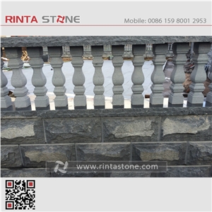 G654 Sesame Black China Impala Gray Carved Balustrade, Railing