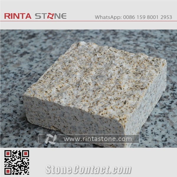 G682 Rusty Yellow Sunset Gold Golden Beige Desert Padang Giallo Fantasy Buff Garden Cubestone Paving Cube Stone Pavers Paving Sets Cobble