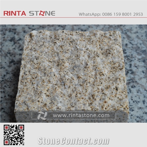 G682 Rusty Yellow Sunset Gold Golden Beige Desert Padang Giallo Fantasy Buff Garden Cubestone Paving Cube Stone Pavers Paving Sets Cobble