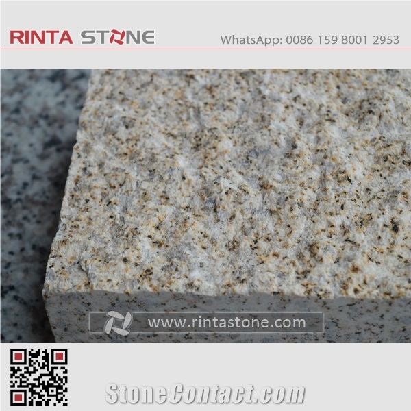 G682 Rusty Yellow Sunset Gold Golden Beige Desert Padang Giallo Fantasy Buff Garden Cubestone Paving Cube Stone Pavers Paving Sets Cobble