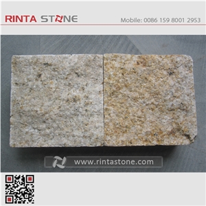 G682 Rusty Yellow Sunset Gold Golden Beige Desert Padang Giallo Fantasy Buff Garden Cubestone Paving Cube Stone Pavers Paving Sets Cobble