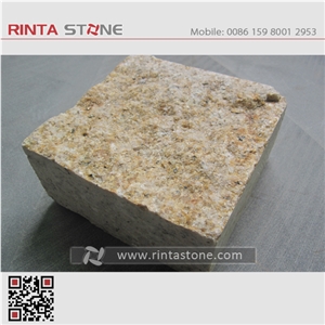 G682 Rusty Yellow Sunset Gold Golden Beige Desert Padang Giallo Fantasy Buff Garden Cubestone Paving Cube Stone Pavers Paving Sets Cobble