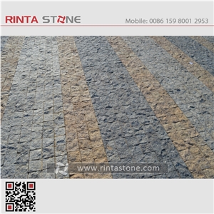 G682 Rusty Yellow Sunset Gold Golden Beige Desert Padang Giallo Fantasy Buff Garden Cubestone Paving Cube Stone Pavers Paving Sets Cobble