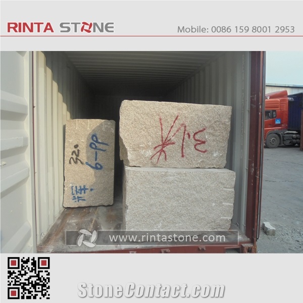 G687 Peach Red Cherry Pink Granite Stone Quarry Blocks
