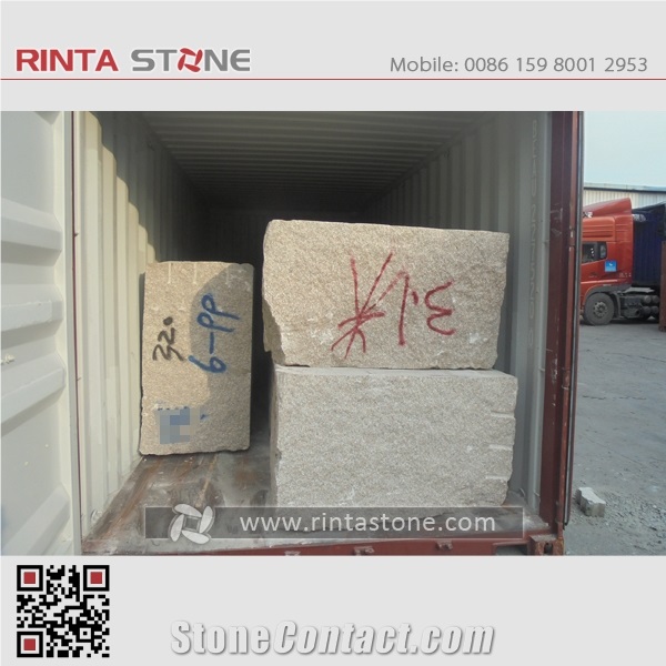 G687 Peach Red Cherry Pink Granite Stone Quarry Blocks