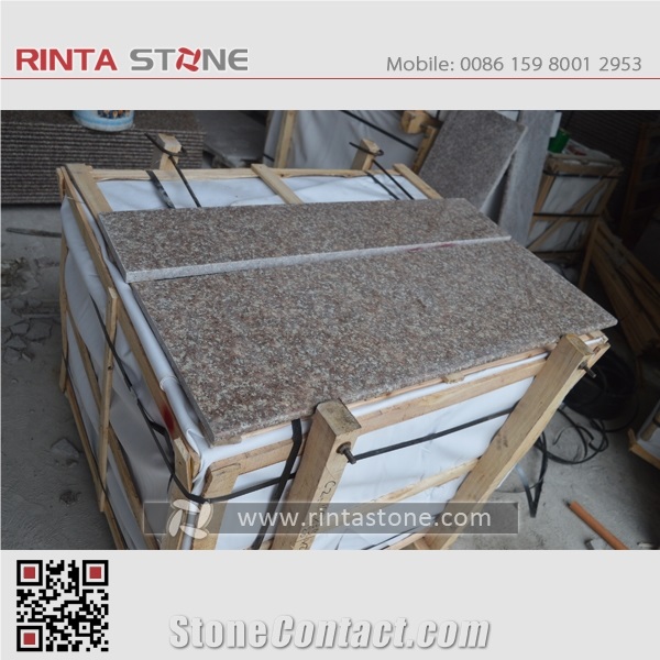 G687 Peach Red Cherry Pink Granite Stone Stairs Steps Risers