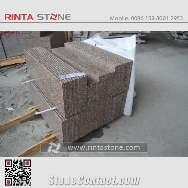 G687 Peach Red Cherry Pink Granite Stone Stairs Steps Risers