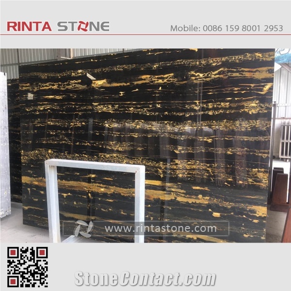 Golden Silver Black Gold Vein Grain Marble Portoro Flower Skirting Window Sills