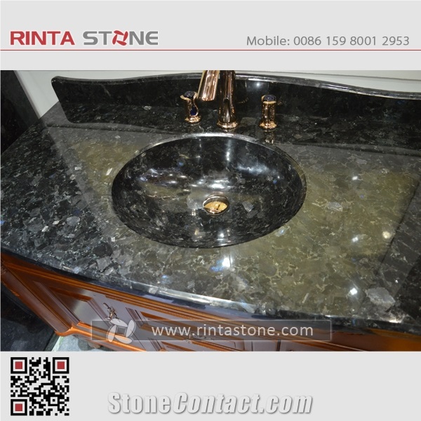 Volga Blue Arctic Galactic Granite Washing Top Basin Bath Worktops