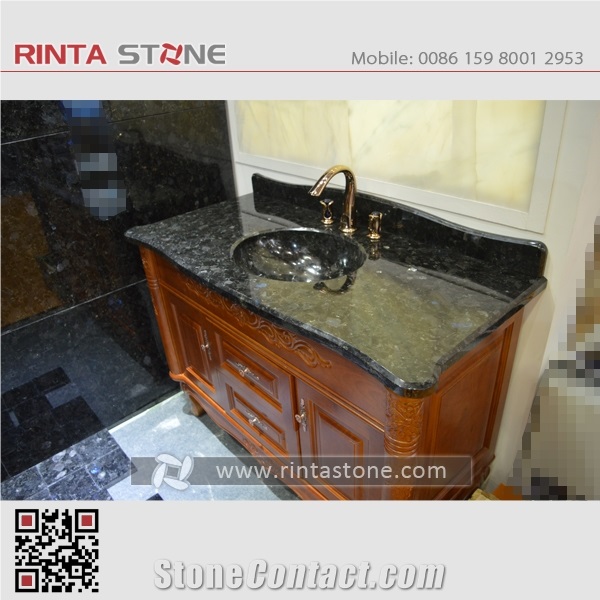 Volga Blue Arctic Galactic Granite Washing Top Basin Bath Worktops