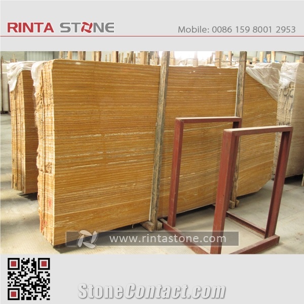 Yellow Travertine Afyon Gold Stone Iran Beige Big Slabs Wall Floor Thin Tiles Countertop Skiring Pattern