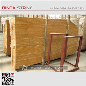 Yellow Travertine Afyon Gold Stone Iran Beige Big Slabs Wall Floor Thin Tiles Countertop Skiring Pattern