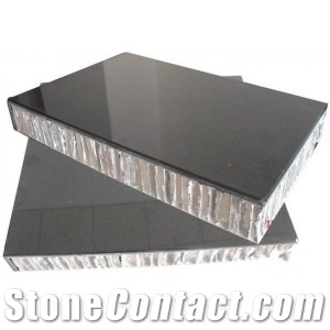 Black Marble Laminated with Aluminum Honey Comb