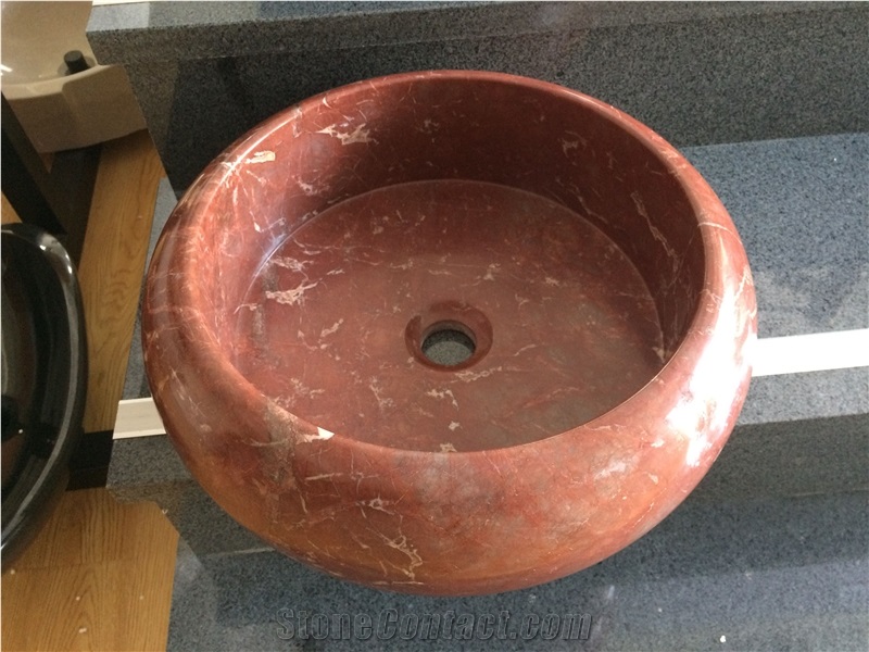 Red Bathroom Sink,Red Marble Sink,Ritsona Red Bath Basins