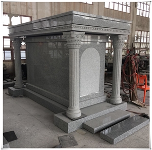China Factory Supply Gray Granite Cemetery Mausoleum Crypts
