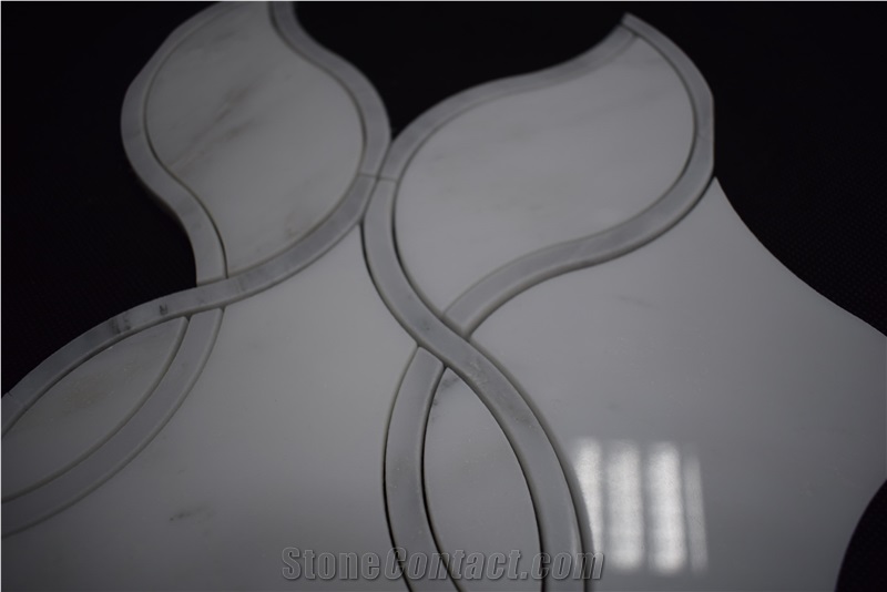 Best Selling Oriental White Marble Pattern Marble Water Jet Mosaic