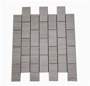 Cheap Price Honed Beveled Subway Brick Polished White Oak Mosaic