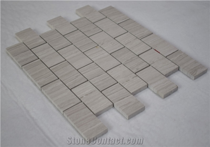 Cheap Price Honed Beveled Subway Brick Polished White Oak Mosaic