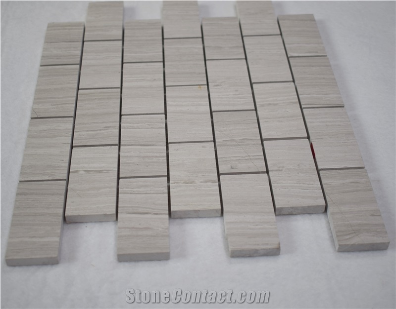 Cheap Price Honed Beveled Subway Brick Polished White Oak Mosaic