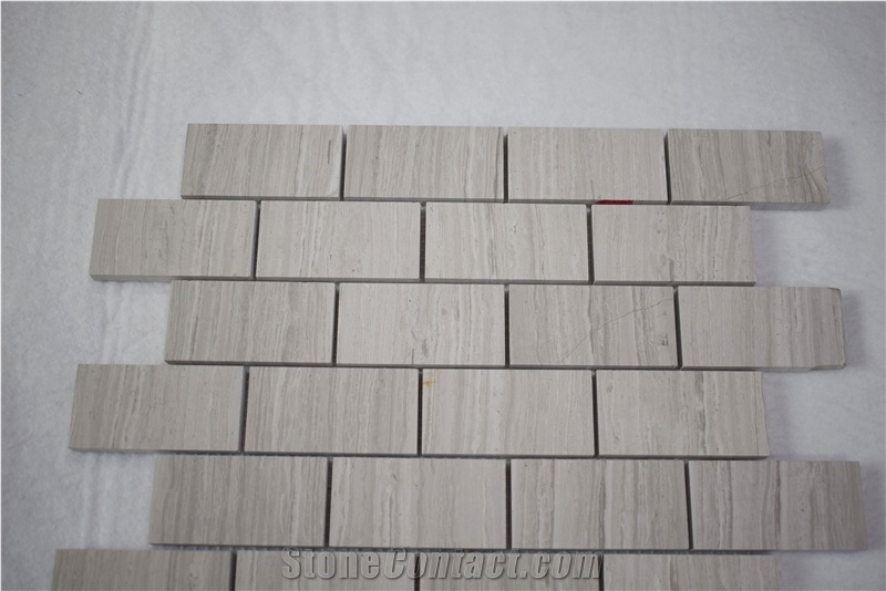 Cheap Price Honed Beveled Subway Brick Polished White Oak Mosaic