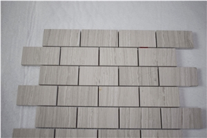 Cheap Price Honed Beveled Subway Brick Polished White Oak Mosaic