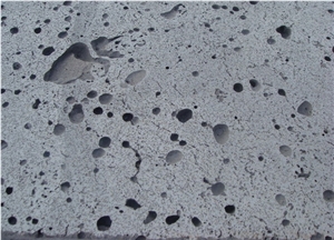 China a Grade Black Basalt Slabs & Tiles, Hainan Big Holes Black Basalt Tiles & Slabs