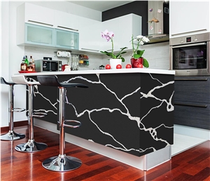 Black and White Quartz Stone Commercial Bar Top, Quartz Bar Tops Black and White Quartz Stone Commercial Bar Top, Quartz Bar Tops
