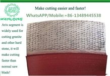 China Wanlong Arix/ Arrayyed Diamond Segments for Granite , Marble,Sandstone,Basalt,Andesite Stone,Long Life.