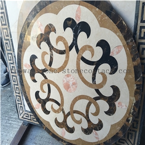 Cheap Polished Round Water Jet Medallions Inlay Flooring Tiles&Customized Marble Pattern&Decorated Hotel Lobby and Hall Tiles