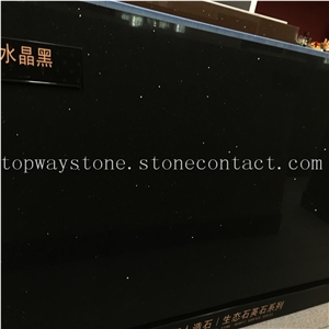 Crystal Black Quarz,Artificial Stone Slabs/Tiles/Engineered Stone