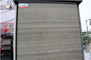 China Dark Grey Wooden Grain Marble Polished Tiles&Slabs