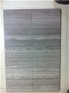 China Dark Grey Wooden Grain Marble Polished Tiles&Slabs