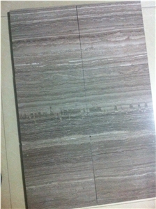 China Dark Grey Wooden Grain Marble Polished Tiles&Slabs