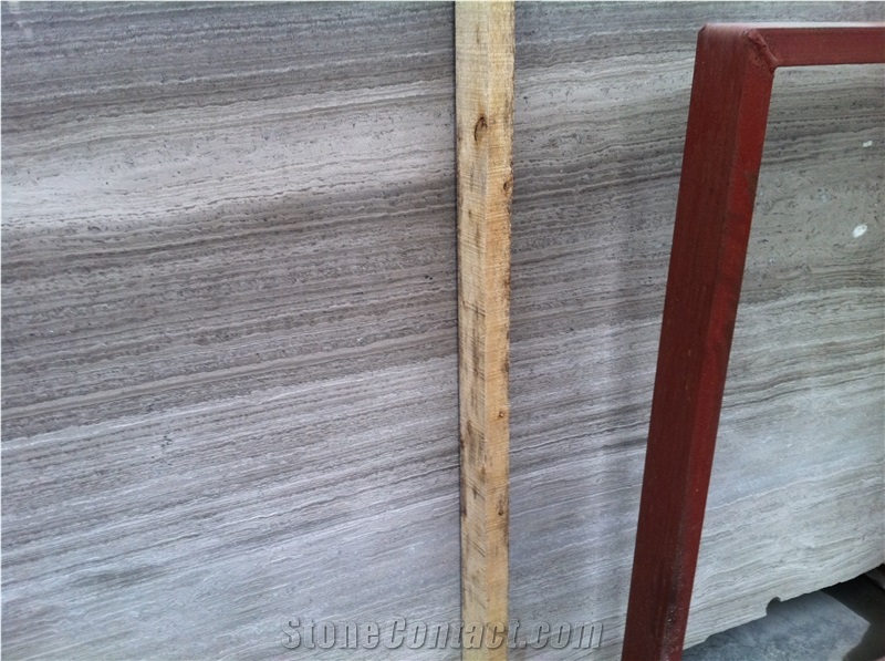 China Dark Grey Wooden Grain Marble Polished Tiles&Slabs