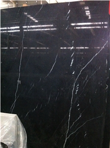 China Natural Nero Marquina/Black Marquina/Black with Vein Marble Polished Slabs, Indoor and Outdoor Paving, Building Stone