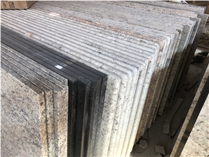 Brazil White Torronico Prefab Granite Countertops Laminated Flat Edge