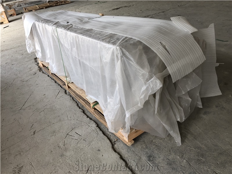 Brazil White Torronico Prefab Granite Countertops Laminated Flat Edge