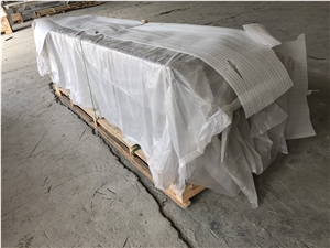 Brazil White Torronico Prefab Granite Countertops Laminated Flat Edge