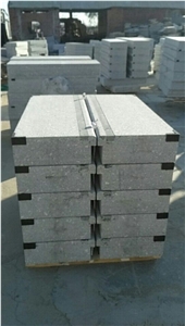 G375 Grey Granite Bushhammered Surface Fine Picked Grooved Steps for North Europe