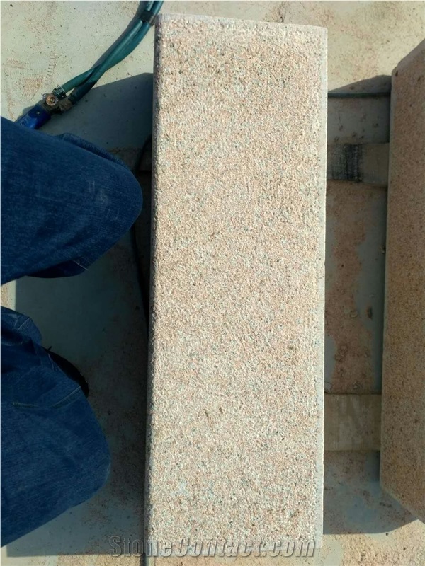 G386-7 Shidao Red Granite Bushhammered Fine Picked Surface Steps Stairs Competitive Prices