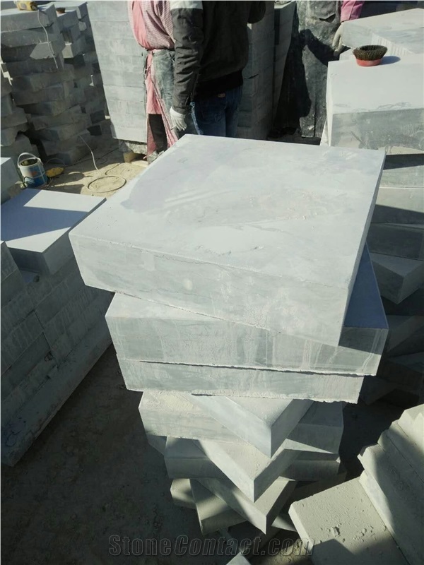 Honed Surface China Blue Limestone Slabs Tiles Paving Stone Competitive Prices